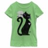 Girl’s Lost Gods Halloween Full Moon Cat Heart T-Shirt