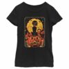 Girl’s Lost Gods Halloween Retro Cat Scene T-Shirt