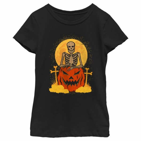 Girl’s Lost Gods Halloween Skeleton and Jack-O’-Lantern T-Shirt