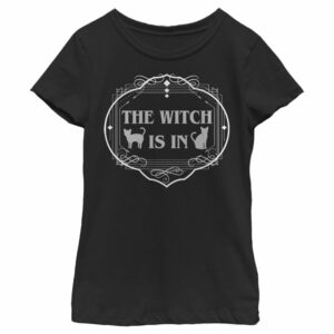 Girl’s Lost Gods Halloween The Witch Is In Cats T-Shirt