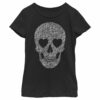 Girl’s Lost Gods Lace Print Heart Skull T-Shirt