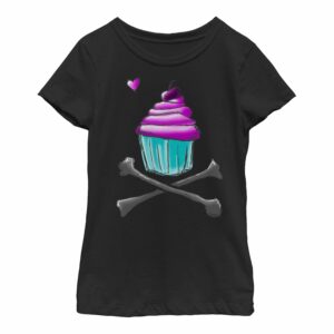 Girl’s Lost Gods Skull and Crossbones Cupcake T-Shirt