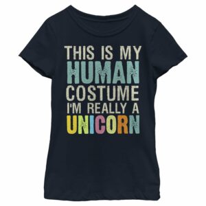 Girl’s Lost Gods Unicorn in Human Costume T-Shirt