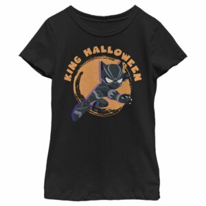 Girl’s Marvel Animated Black Panther King Halloween T-Shirt