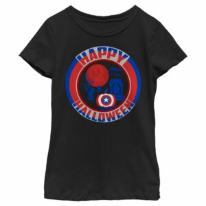 Girl’s Marvel Captain America Pumpkin Happy Halloween T-Shirt