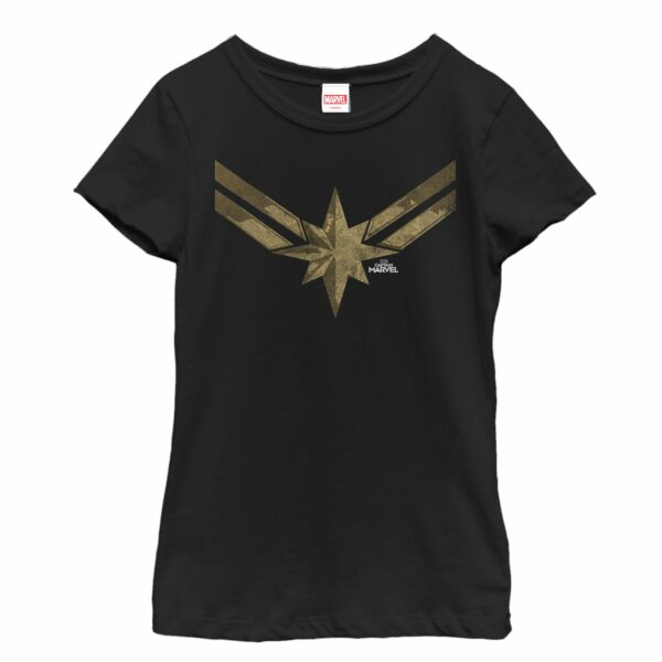 Girl’s Marvel Captain Marvel Vintage Star Costume T-Shirt