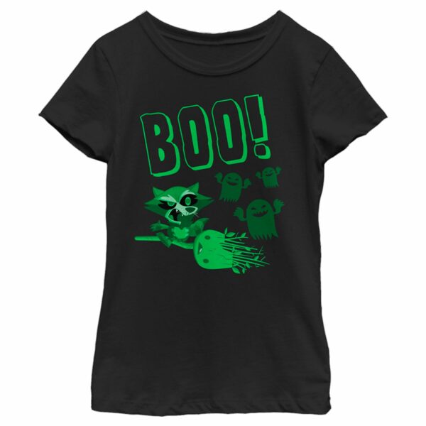 Girl’s Marvel Halloween Guardians of the Galaxy Cute Rocket and Groot Boo T-Shirt