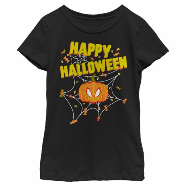 Girl’s Marvel Spider-Man Jack-O’-Lantern Happy Halloween T-Shirt