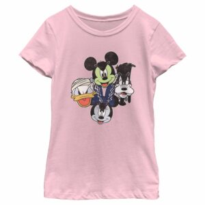 Girl’s Mickey & Friends Halloween Group Faces T-Shirt