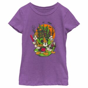 Girl’s Mickey & Friends Halloween Haunted House Crew T-Shirt