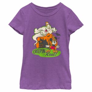 Girl’s Mickey & Friends Halloween Retro Mickey Mouse Creepin’ it Real T-Shirt