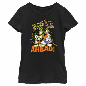 Girl’s Mickey & Friends Spooks and Scares Ahead T-Shirt