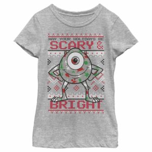 Girl’s Monsters Inc Mike Wazowski Holidays T-Shirt