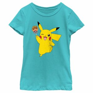 Girl’s Pokemon Halloween Pikachu Caramel Apple T-Shirt