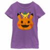 Girl’s Pokemon Halloween Pikachu Jack-O’-Lantern T-Shirt