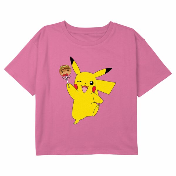 Girl’s Pokemon Halloween Pikachu Jack-o’-Lantern Lollipop T-Shirt