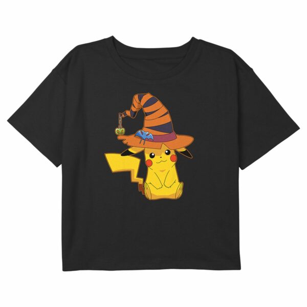 Girl’s Pokemon Halloween Pikachu Witch Hat T-Shirt