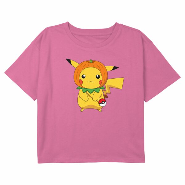 Girl’s Pokemon Halloween Pumpkin Pikachu T-Shirt