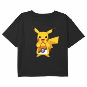 Girl’s Pokemon Halloween Trick or Treat Pikachu T-Shirt