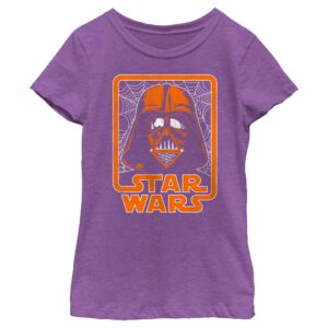 Girl’s Star Wars Halloween Darth Vader Spider Webs Logo T-Shirt