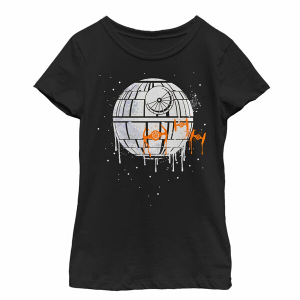 Girl’s Star Wars Halloween Death Star Drip T-Shirt