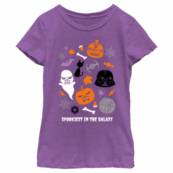 Girl’s Star Wars Halloween Spookiest in Galaxy Collage T-Shirt