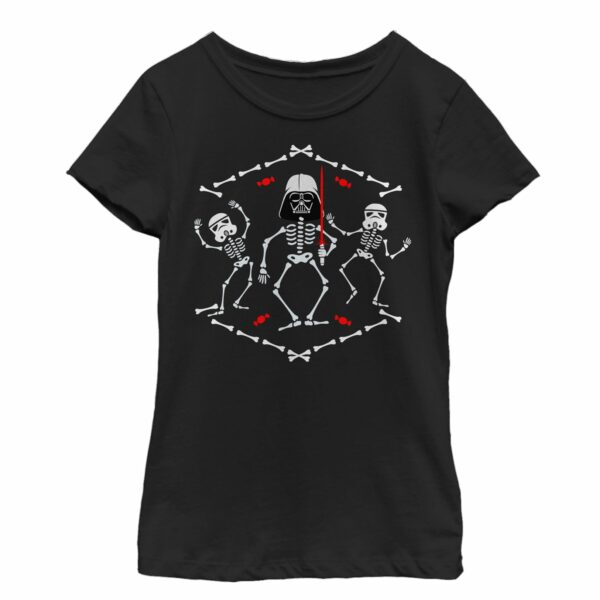 Girl’s Star Wars Halloween Vader Skeleton Dance T-Shirt