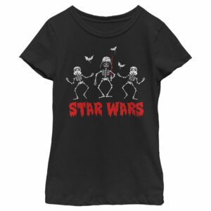 Girl’s Star Wars Halloween Vader Skeletons T-Shirt