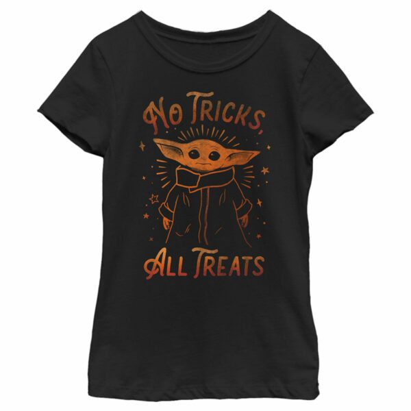 Girl’s Star Wars The Mandalorian Halloween Grogu No Tricks All Treats T-Shirt