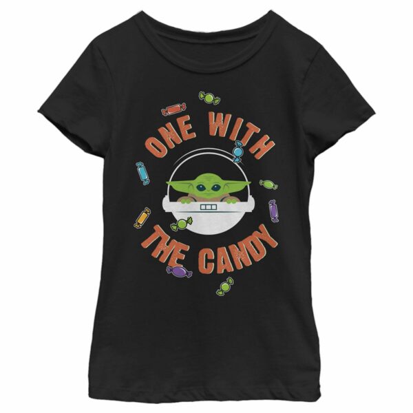 Girl’s Star Wars The Mandalorian Halloween Grogu One With the Candy T-Shirt