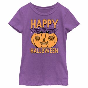 Girl’s Star Wars The Mandalorian Halloween Grogu Pumpkin Peek T-Shirt