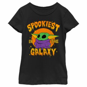 Girl’s Star Wars The Mandalorian Halloween Grogu Spookiest in the Galaxy T-Shirt