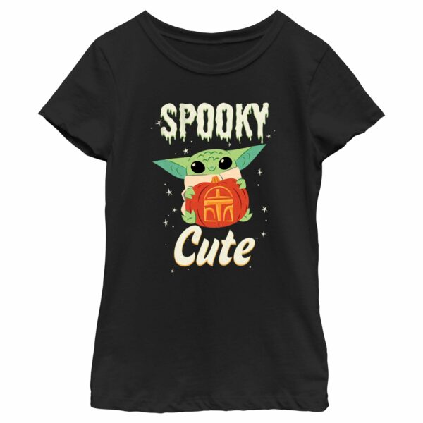 Girl’s Star Wars The Mandalorian Halloween Grogu Spooky Cute Pumpkin T-Shirt