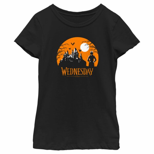 Girl’s Wednesday Halloween Haunted House T-Shirt