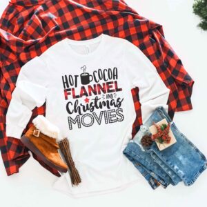 Hot Cocoa Flannel And Christmas Movies Sweatshirt