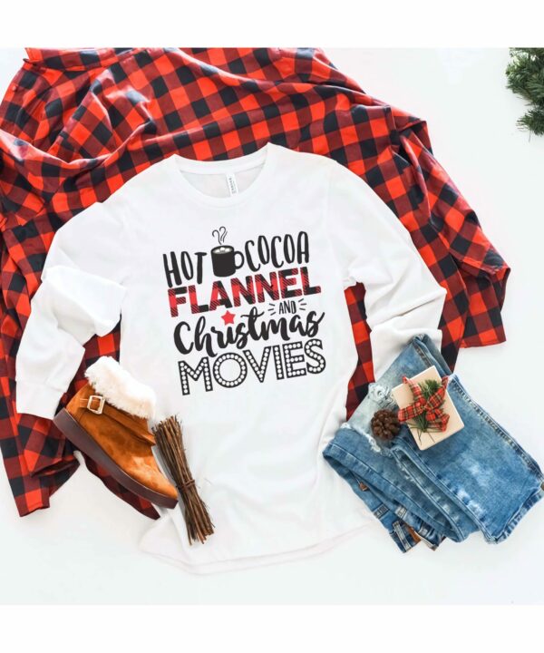 Hot Cocoa Flannel And Christmas Movies Sweatshirt