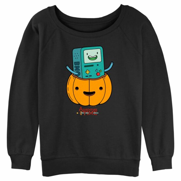 Junior’s Adventure Time Halloween BMO Jack-o’-lantern Sweatshirt