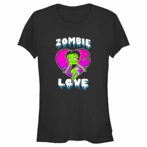 Junior’s Betty Boop Halloween Green Zombie Love T-Shirt