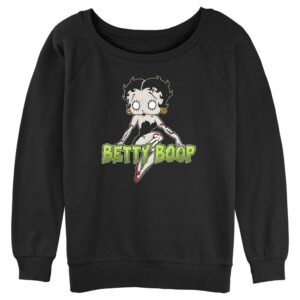 Junior’s Betty Boop Halloween Zombie Logo Sweatshirt