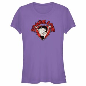 Junior’s Betty Boop Halloween Zombie Love Heart T-Shirt