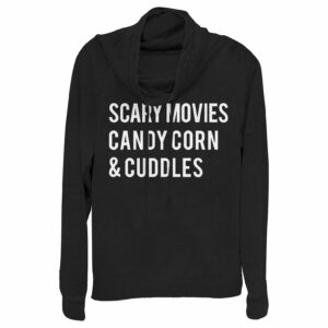 Junior’s CHIN UP Halloween Candy Corn and Cuddles Cowl Neck Sweatshirt