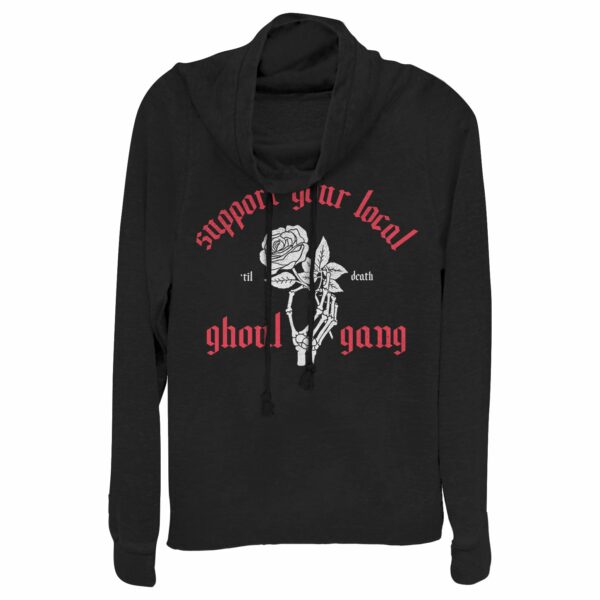 Junior’s CHIN UP Halloween Ghoul Gang Cowl Neck Sweatshirt