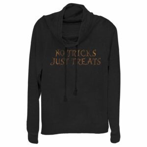 Junior’s CHIN UP Halloween Just Treats Cowl Neck Sweatshirt