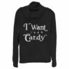 Junior’s CHIN UP Halloween Want Candy Cowl Neck Sweatshirt