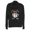 Junior’s CHIN UP Halloween Want Your Coffee Cowl Neck Sweatshirt