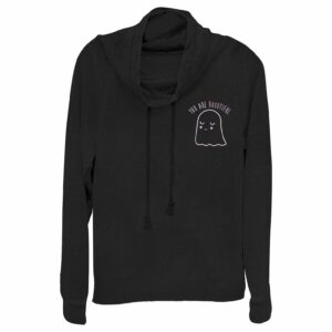 Junior’s CHIN UP Halloween You Are Bootiful Ghost Cowl Neck Sweatshirt