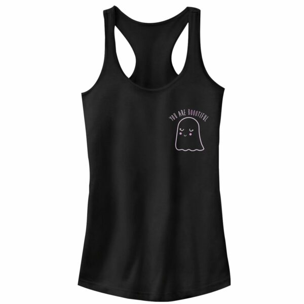 Junior’s CHIN UP Halloween You Are Bootiful Ghost Racerback Tank Top