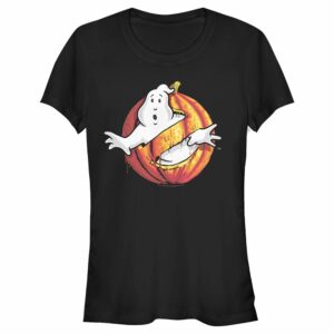 Junior’s Ghostbusters Halloween Pumpkin Logo T-Shirt