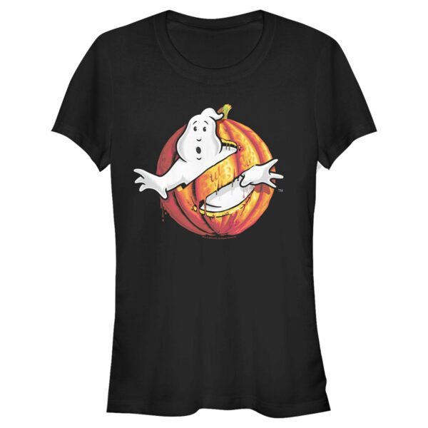 Junior’s Ghostbusters Halloween Pumpkin Logo T-Shirt