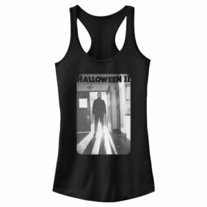 Junior’s Halloween II Michael Myers Black Logo Racerback Tank Top